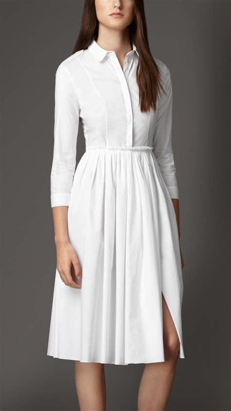 burberry white gown|burberry stretch cotton dress.